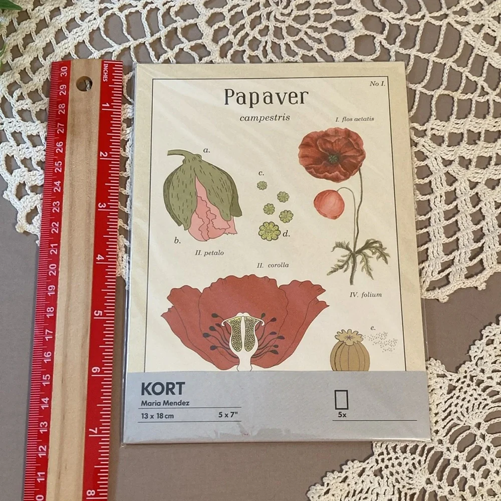 New IKEA Vintage Flowers Botanical Prints Set By Maria Mendez